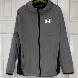 Under Armour Youth Gray Full-Zip Performance Hoodie Jacket size YLG /Youth Large